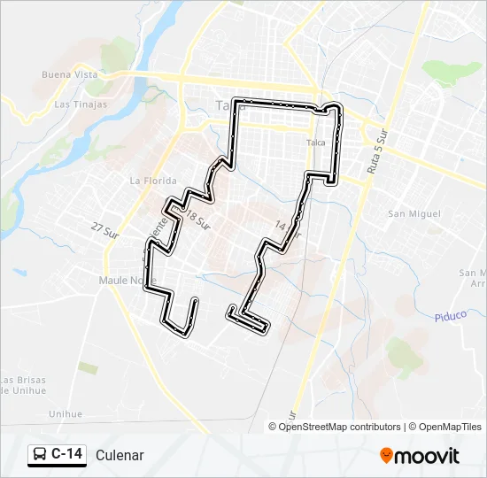 C-14 Bus Line Map