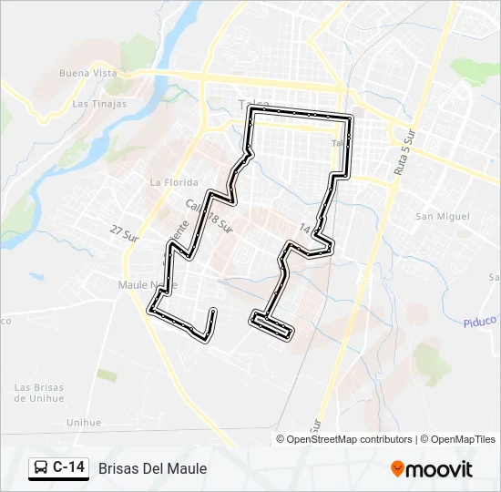 C-14 Bus Line Map