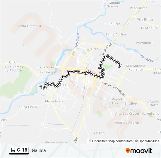 C-18 Bus Line Map