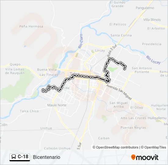 C-18 Bus Line Map