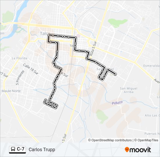 Mapa de C-7 de autobús