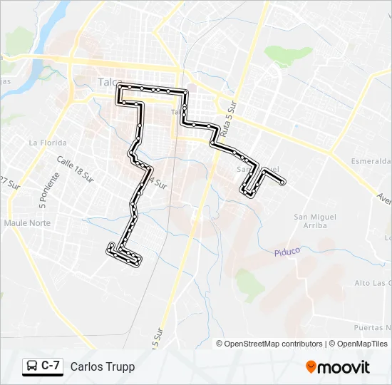 C-7 Bus Line Map