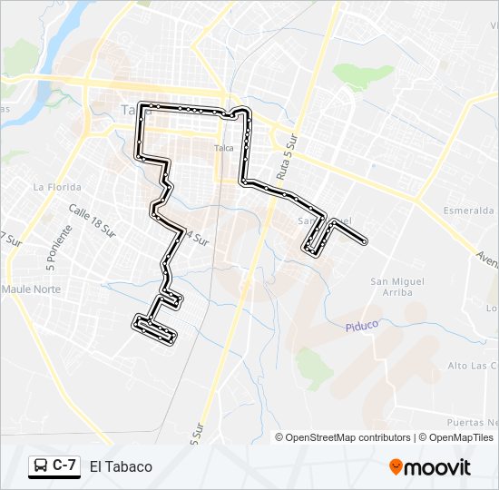 Mapa de C-7 de autobús