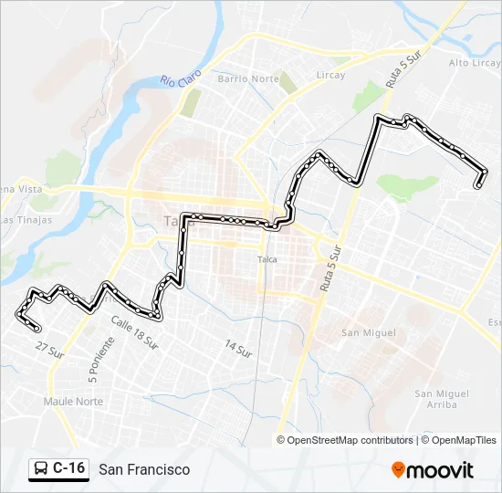 C-16 Bus Line Map