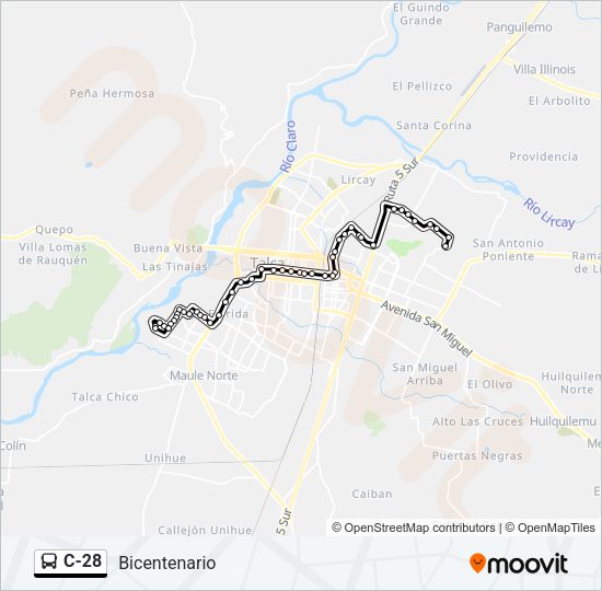Mapa de C-28 de autobús