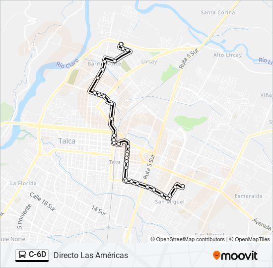 Mapa de C-6D de autobús