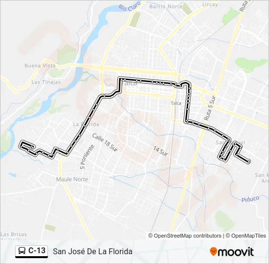 C-13 Bus Line Map
