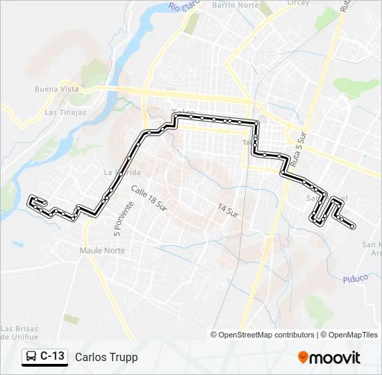 C-13 Bus Line Map
