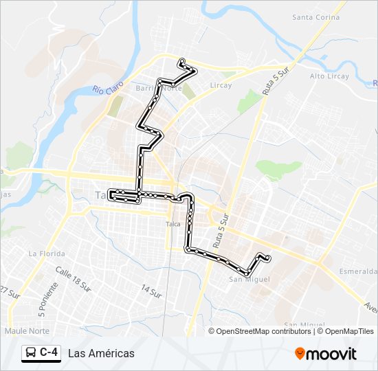 Mapa de C-4 de autobús