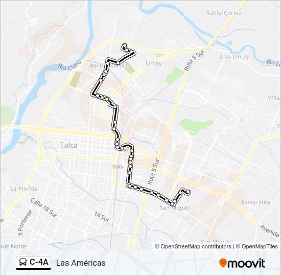 Mapa de C-4A de autobús