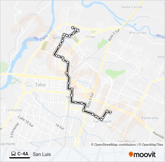 Mapa de C-4A de autobús