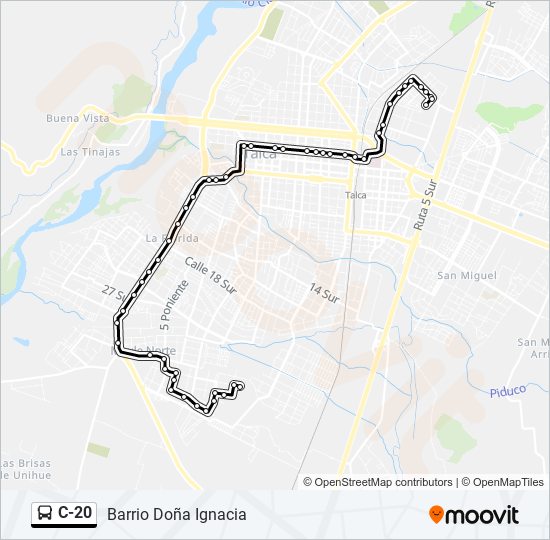 Mapa de C-20 de autobús