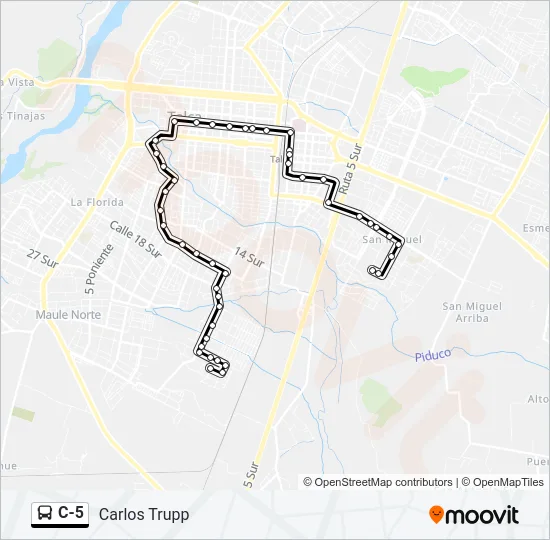 C-5 Bus Line Map