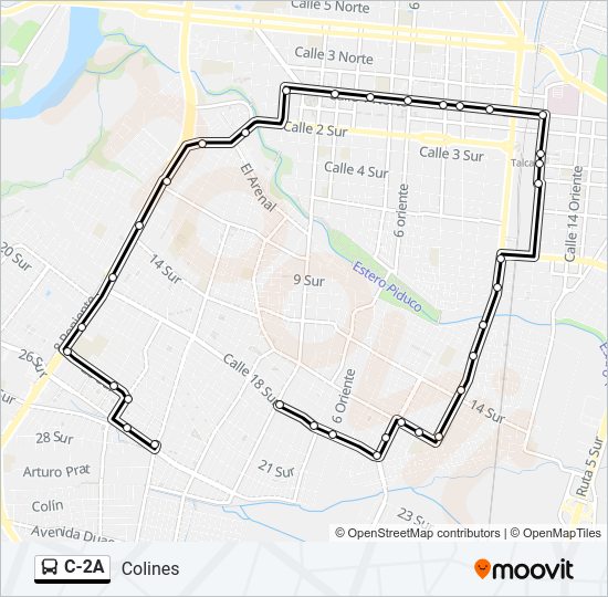Mapa de C-2A de autobús