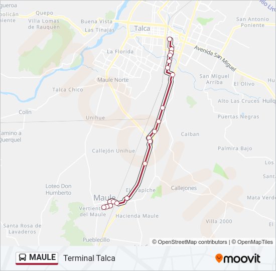 Mapa de MAULE de autobús