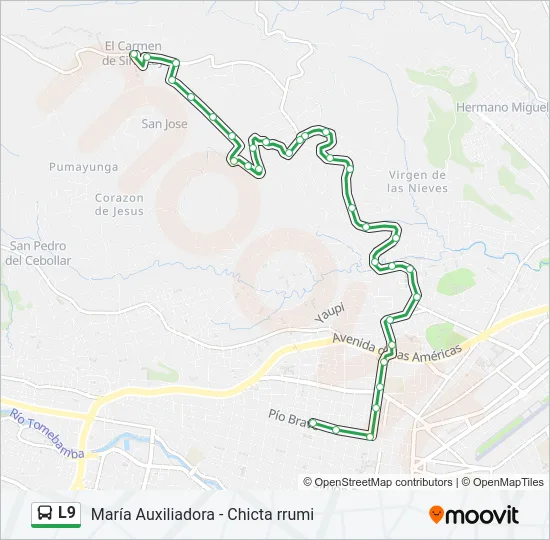 L9 Bus Line Map