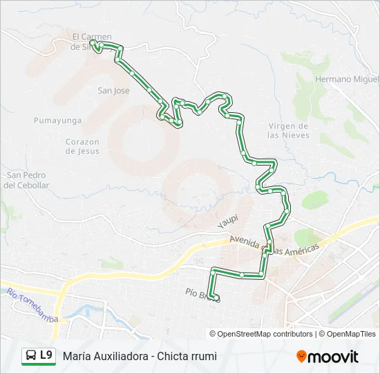 L9 Bus Line Map