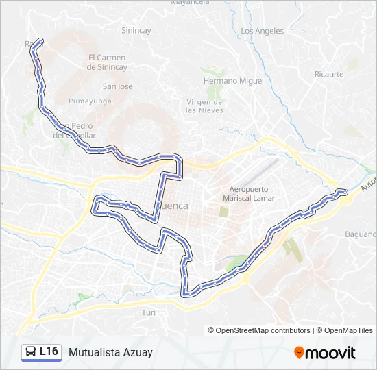 L16 Bus Line Map