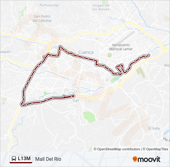 Mapa de L13M de autobús
