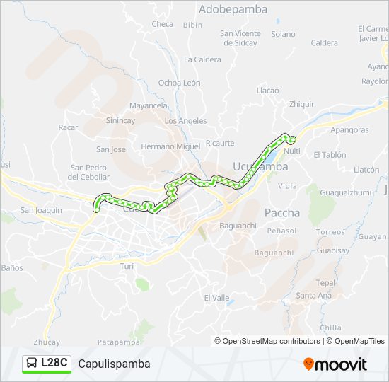 Mapa de L28C de autobús