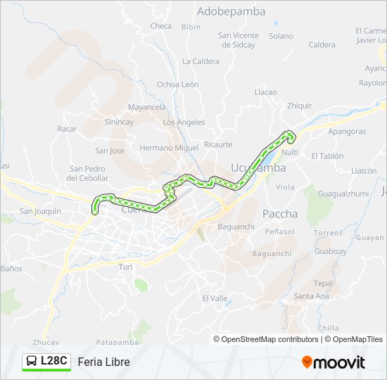 Mapa de L28C de autobús