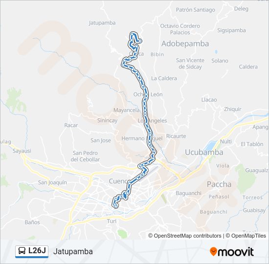 Mapa de L26J de autobús