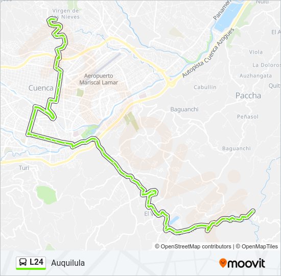 Mapa de L24 de autobús