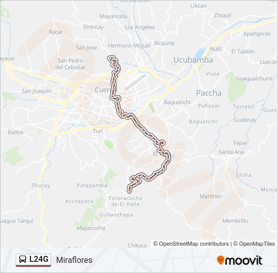 Mapa de L24G de autobús
