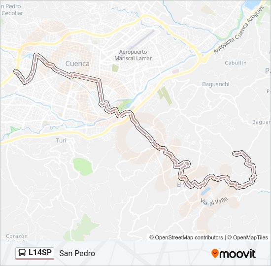 Mapa de L14SP de autobús