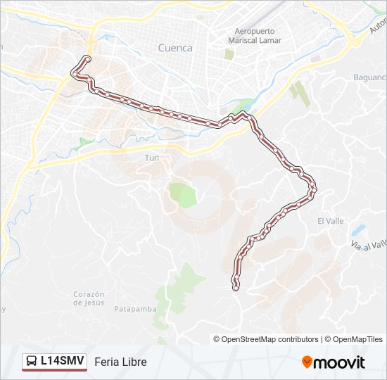 Mapa de L14SMV de autobús