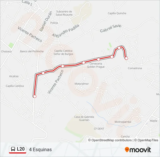 L20 Bus Line Map