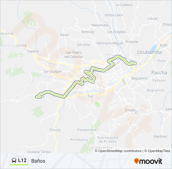 Mapa de L12 de autobús