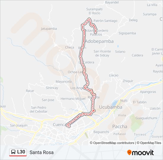 Mapa de L30 de autobús