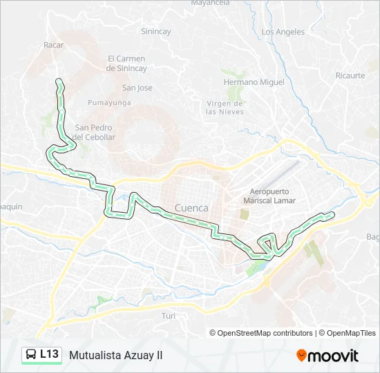 L13 Bus Line Map