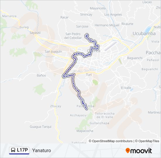 Mapa de L17P de autobús