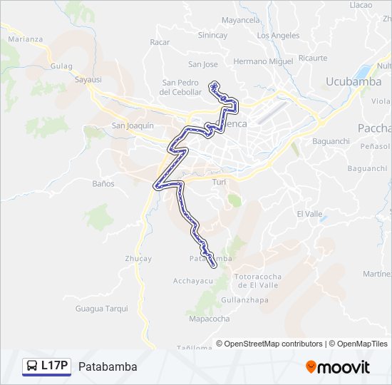 Mapa de L17P de autobús