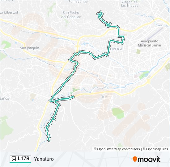 Mapa de L17R de autobús
