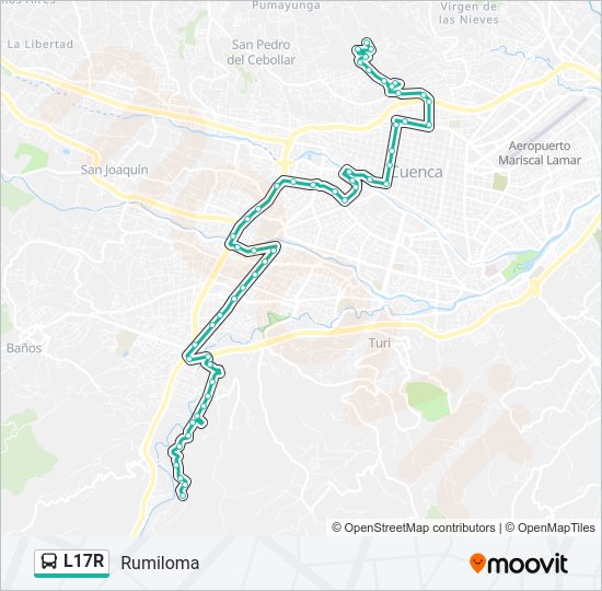 Mapa de L17R de autobús