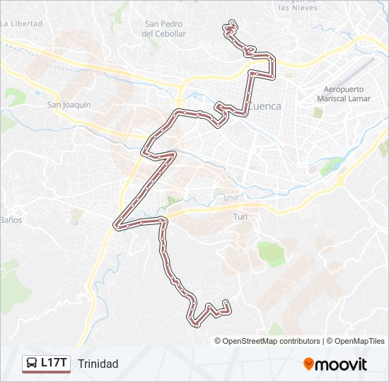 Mapa de L17T de autobús