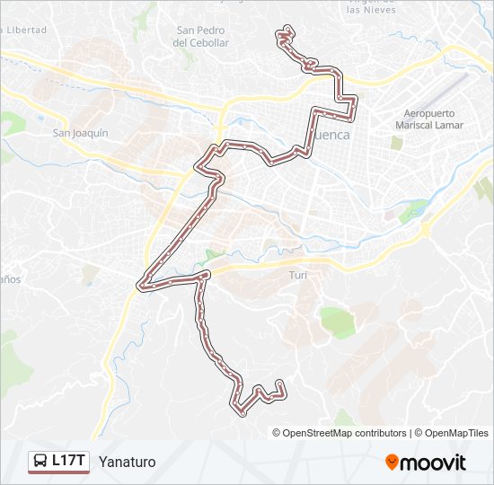 Mapa de L17T de autobús