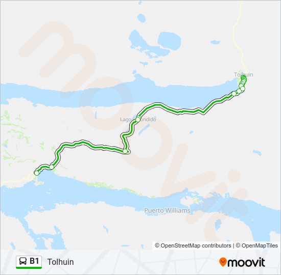 Mapa de B1 de autobús
