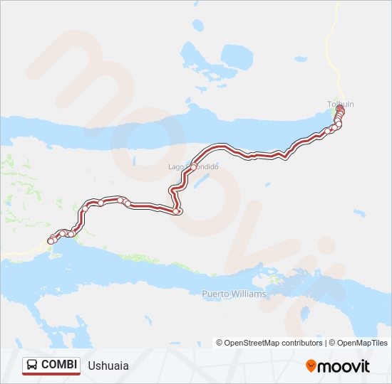 Mapa de COMBI de autobús