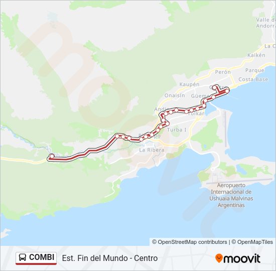 Mapa de COMBI de autobús