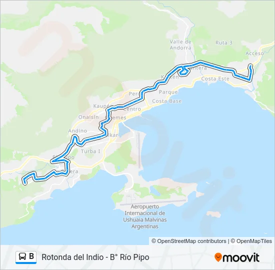 B Bus Line Map