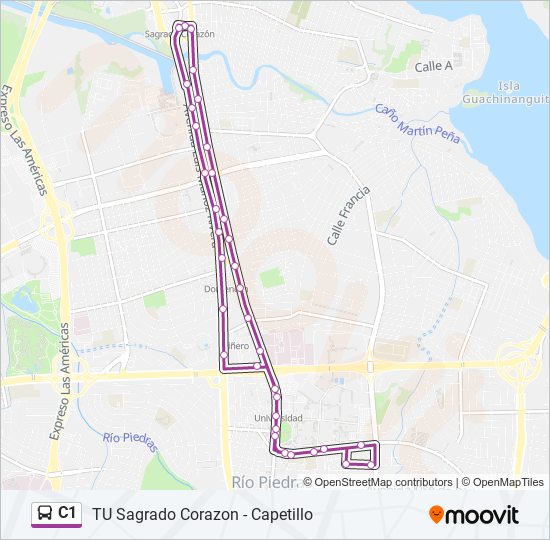 Mapa de C1 de autobús