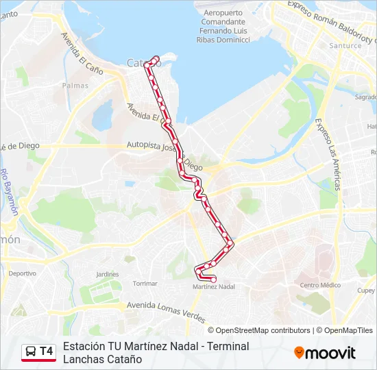 T4 Bus Line Map