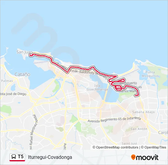 T5 Bus Line Map