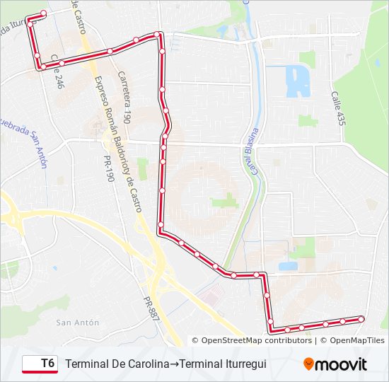 T6 bus Line Map