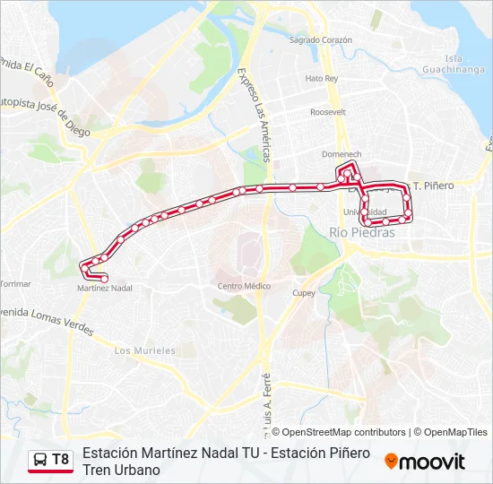 T8 Bus Line Map