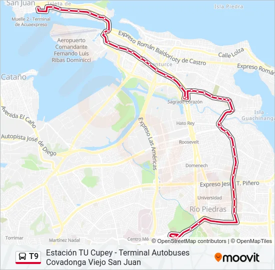 T9 Bus Line Map